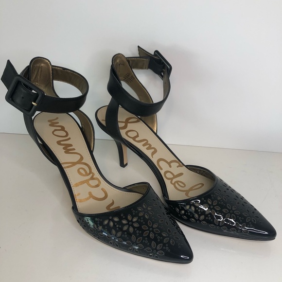 Sam Edelman Shoes - Sam Edelman Odynna Floral Cutout Black Patent Shoe Women’s Size 8.5